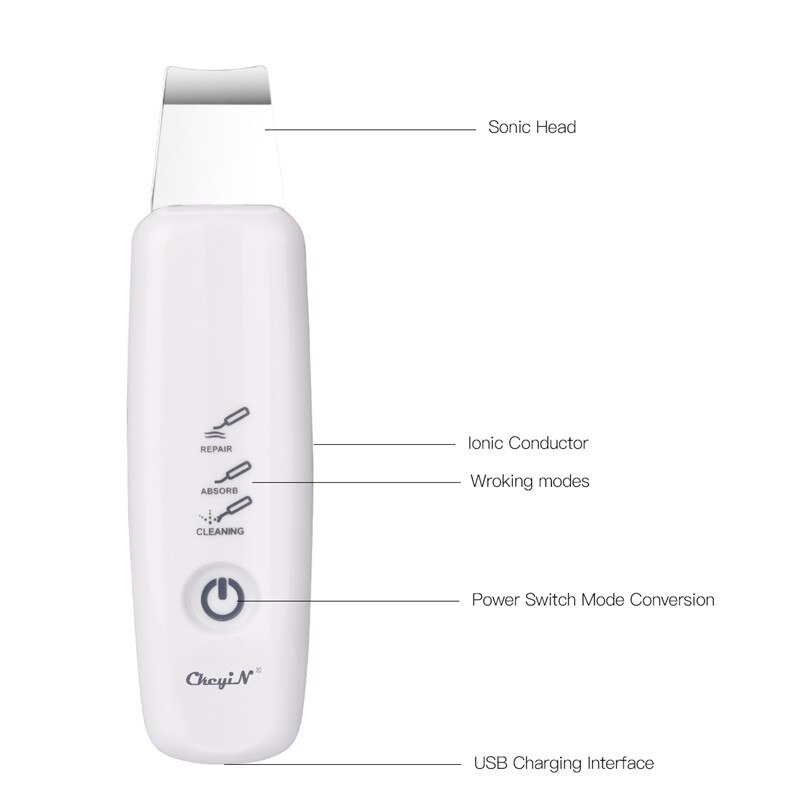 Usb hud peeling maskin ultralyd ansikts hud skrubber ansikt hud spatel hudorm fjerner acne extractor skjønnhetsinstrument 35