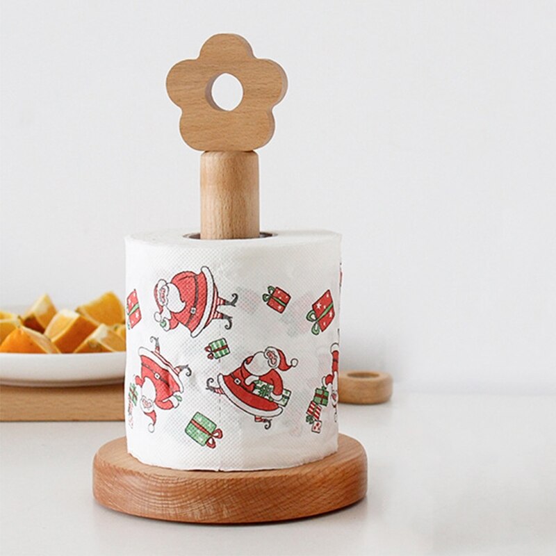 Wooden Kitchen Roll Holder roll Stand Wood Kitchen Paper Towel Roll Holder