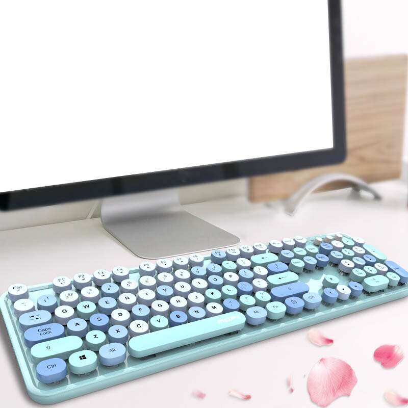 Bluetooth Keyboard USB Wireless Mixed Color Round Keycap Plastic Panel Mobile Phone Keyboard Detachable Key Cap