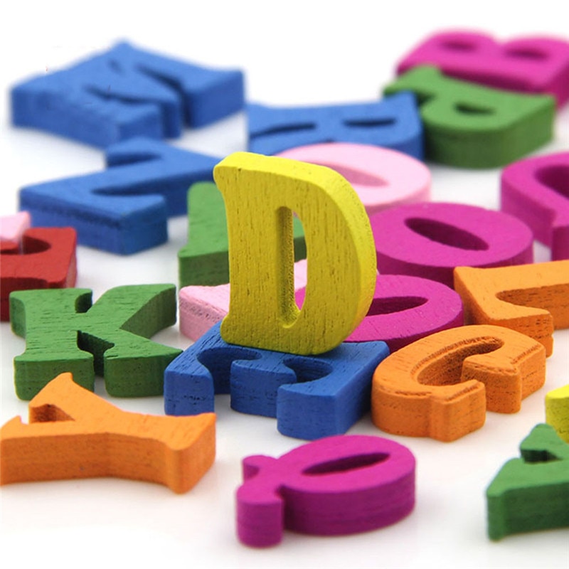 100 Stks/partij Diy Houten Alfabet Ambachten Kids Educatief Scrabble Letters Kleurrijke Craft Puzzels Speelgoed Voor Kinderen