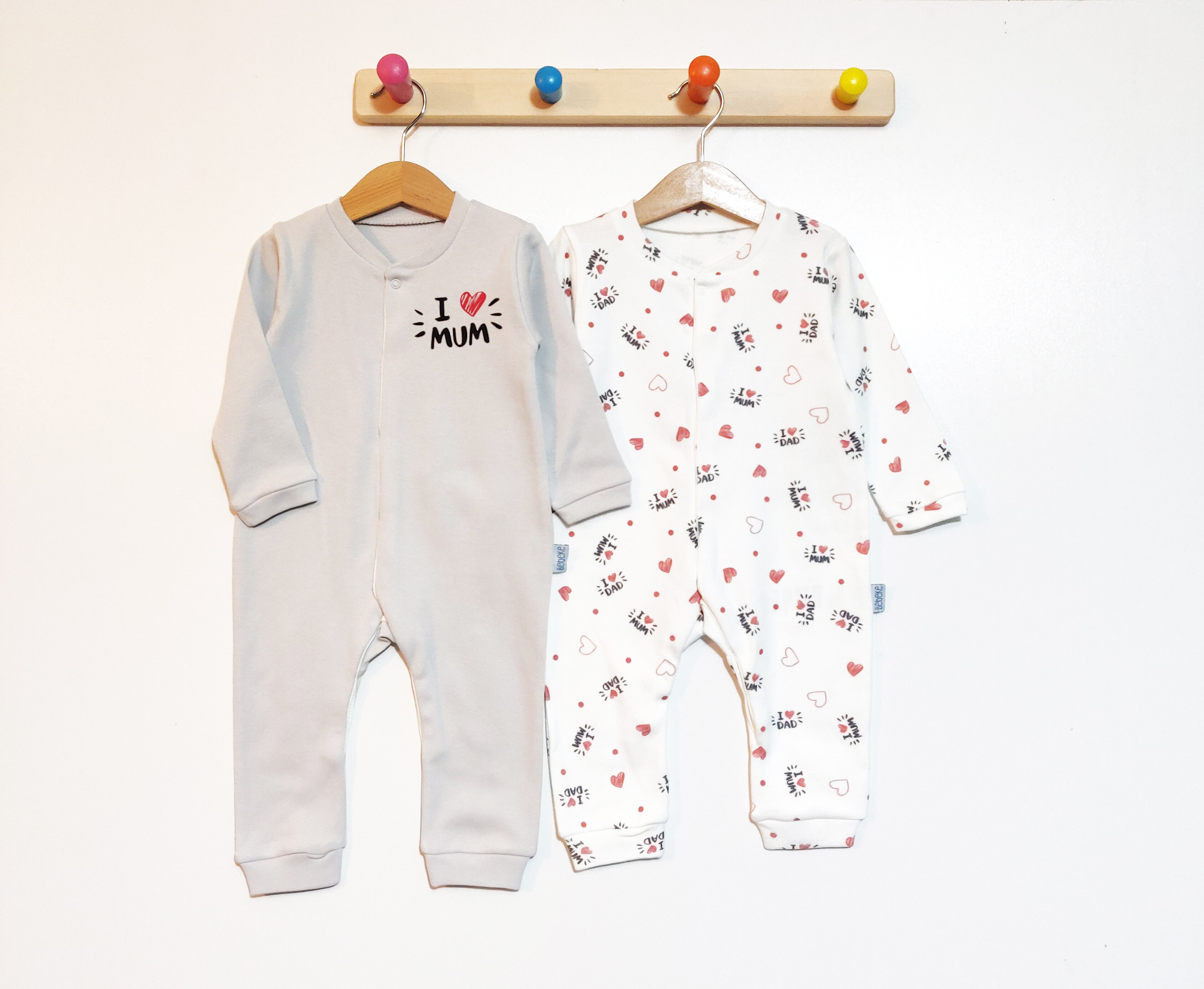 Bebeke 2'li % 100 Pamuk Bebek Pijama Takımı