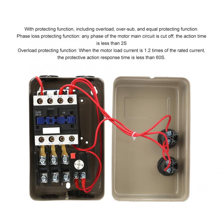 3 Phase Motor Magnetic Starter Synchronous with Motor AC380V 7.5KW Magnetic Starter