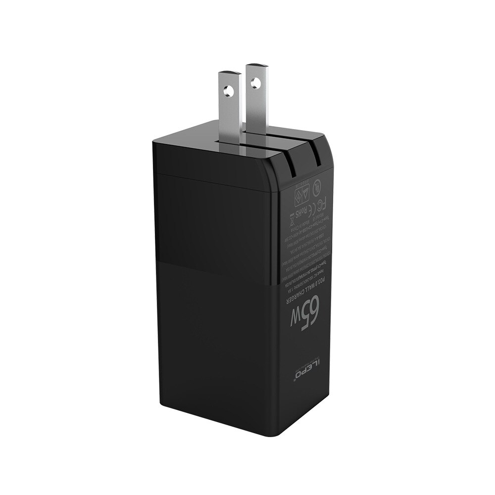 65w -gang-schnellladegerät,  pd3.0 -fach usb-typ-c-ladegerät, tragbares schnellladegerät für laptops, macbook pro, iphone und samsung