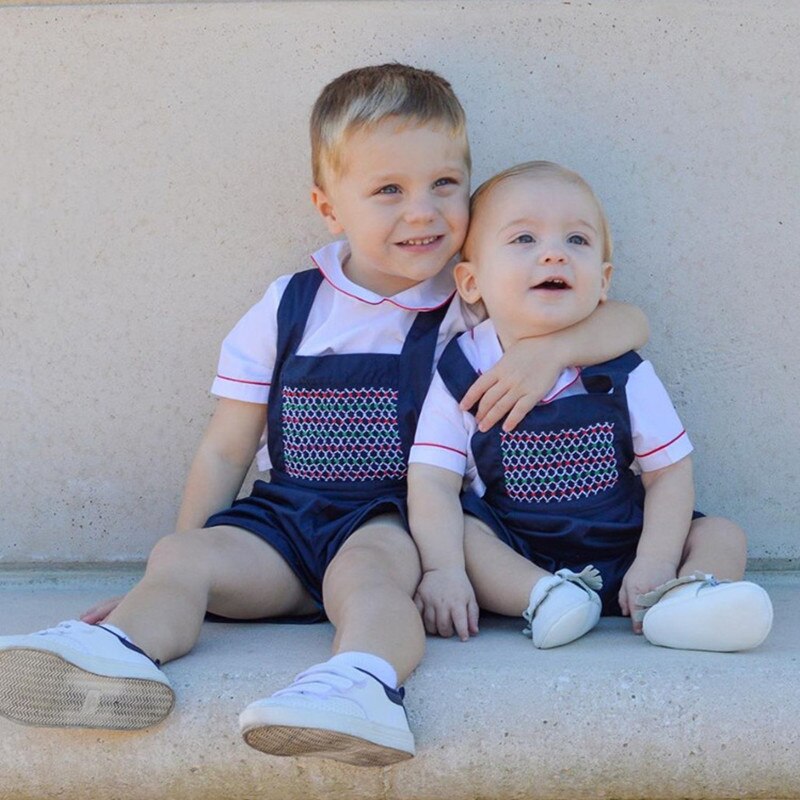 Ropa de Boutique para niños, Brother Sister, ropa Mathcing con humo para niños y niñas, trajes españoles, monos de bebé, traje
