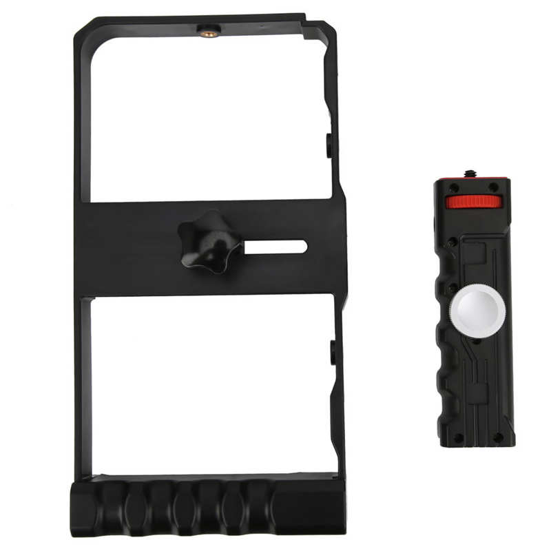 Przenośny smartfon ręczny klatka wideo podwójny uchwyt uchwyty aparat telefoniczny stabilizator klatka uchwyt aparatu fotografia klatka operatorska