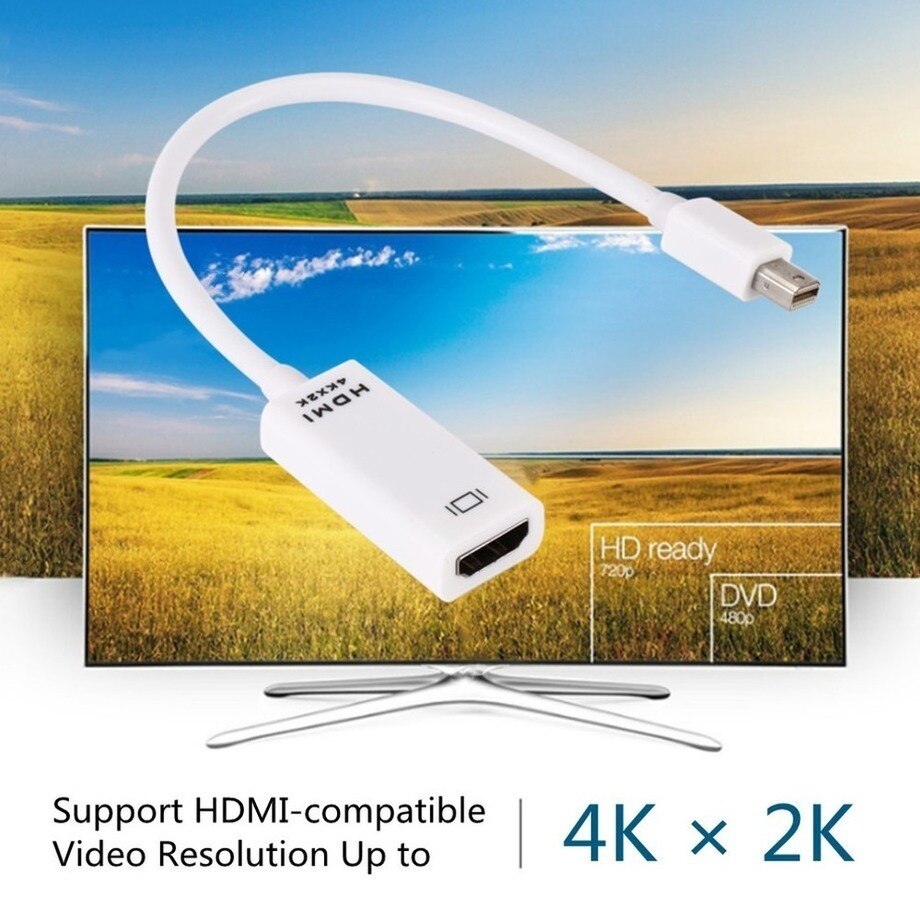 PzzPss miniwyświetlacz Port na HDMI kompatybilny Adapter 4K męski Mini DP do HDMI żeński konwerter wideo-audio na PC projektor do laptopa