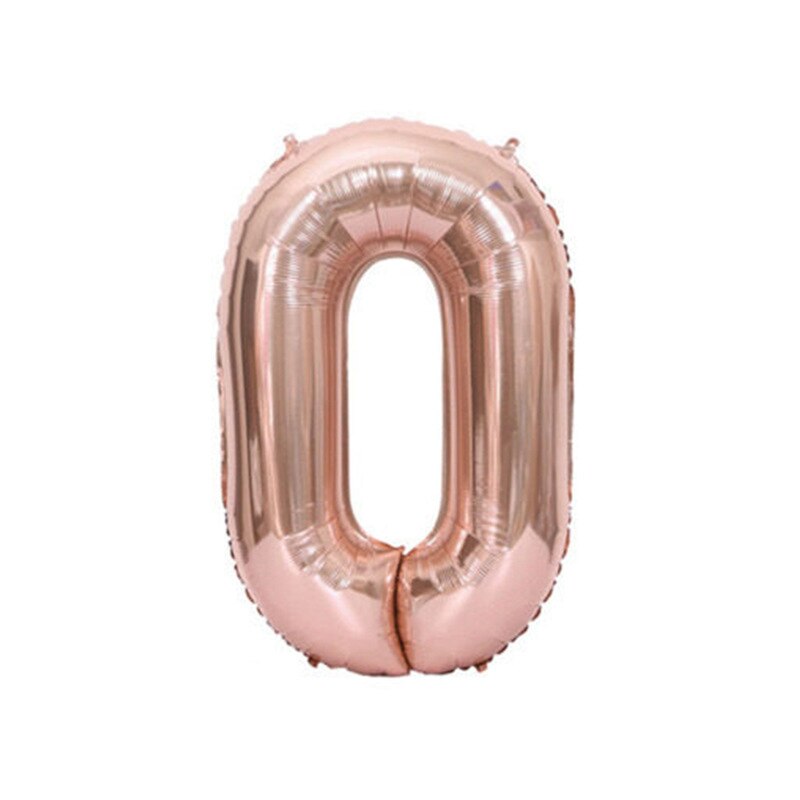 Ballon numérique noël mariage saint valentin Rose or aluminium Film fond mur pour la décoration de fête d'anniversaire: Number 0