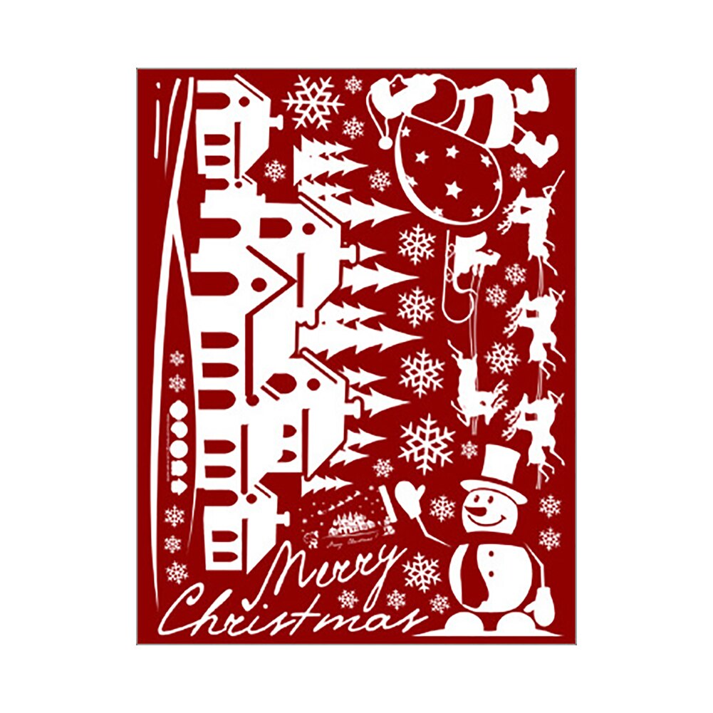 60*45cm Removable Christmas Wall Stickers DIY Window Mural Decals Xmas Merry Santa Snowflakes Wallpaper Home Decorations: 1