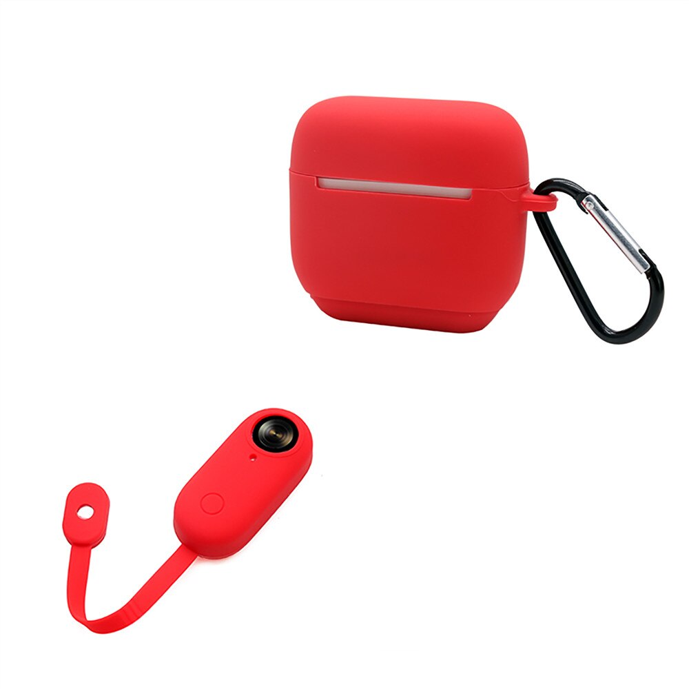 For Insta 360 Go Soft Silicone Camera Protective Case Charging Case with Buckle for Insta 360 Go Action Camera Accessories: red