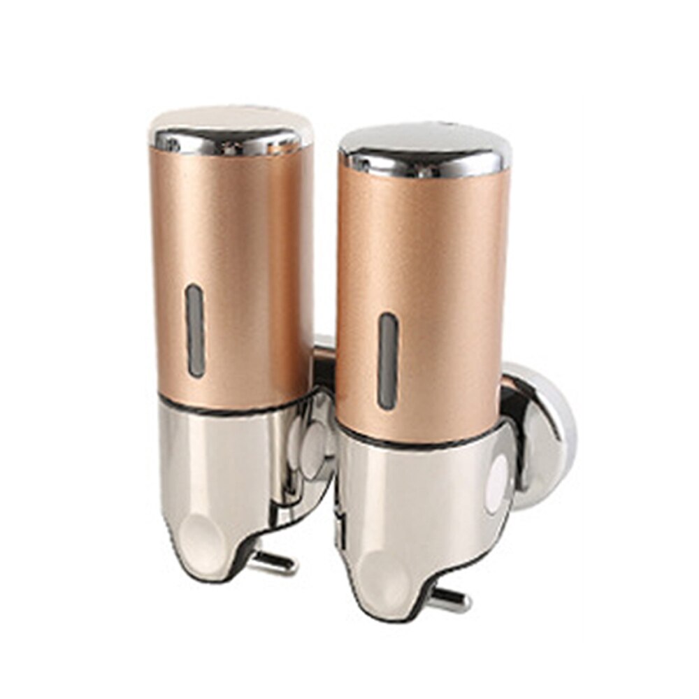 Liquid Soap Dispenser Wall Mounted Shower Gel Dispensers Shampoo Container Kitchen Tools Pump Double Hand Bathroom Soap Bottle#9: Double Gold