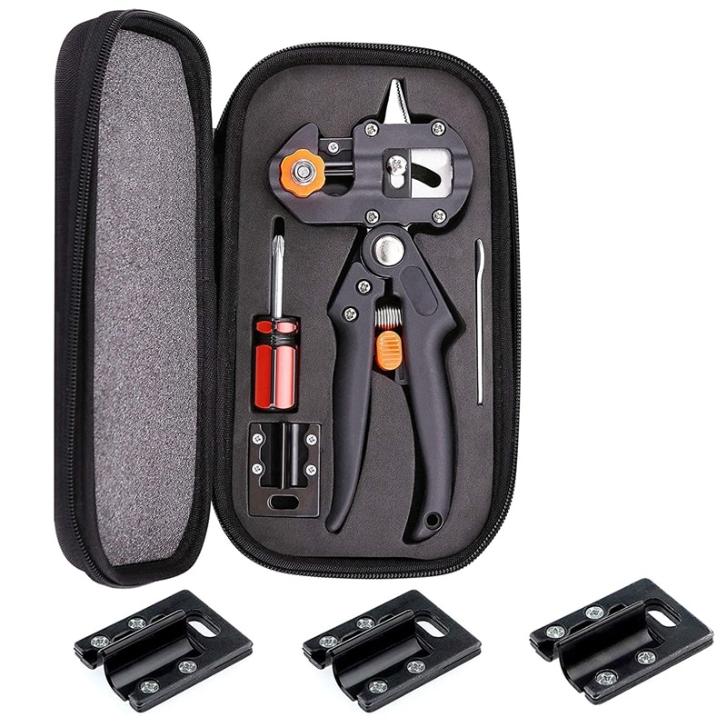 Garden Grafting Tool Kit for Fruit Trees,Pruning Grafting 2 in 1 Simple Grafter with 6 Blades(2V & 2U & 2Ω Cut): Default Title