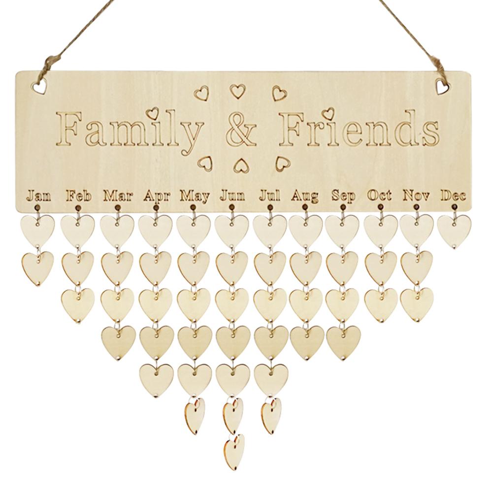 Creatieve Familie Decoratieve Lijst Houten Kalender Verjaardag Herinnering Boards Unieke Verjaardagsfeestje Decoratie Projecten: C