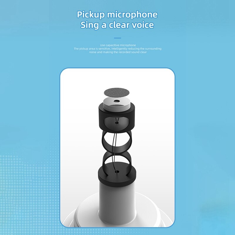 Wireless Bluetooth Microphone Handheld Condenser Mic Speaker with LED Lights Record Function Karaoke Mic for Kids