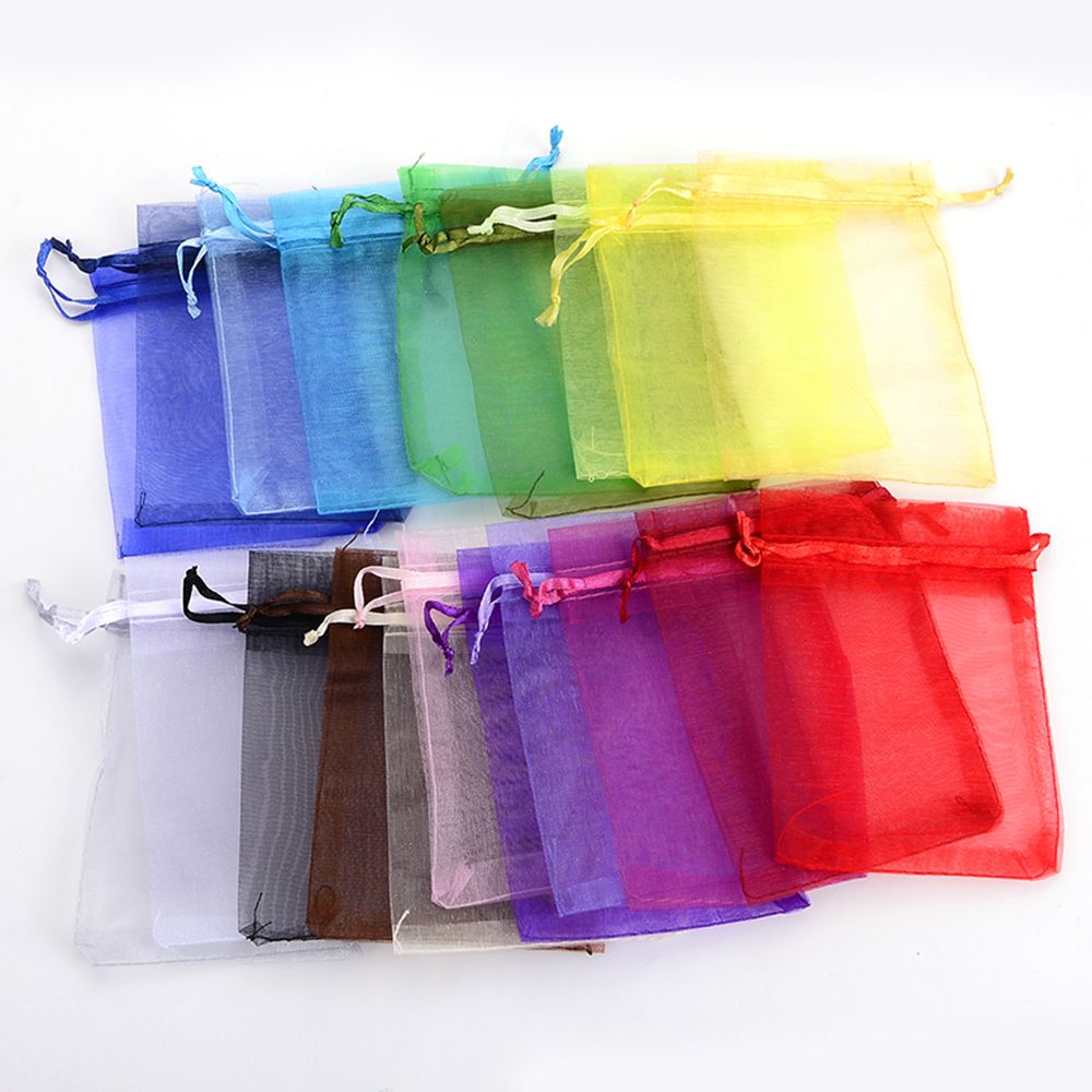 50pcs Drawsting Bags 7x9 CM Storage Organza Jewelry Packaging Bags Party Decoration Drawable Bags Pouches colorful