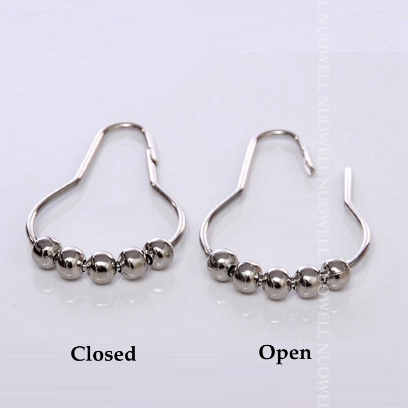 Crochet de rideau de douche en acier inoxydable, 12 pièces, , pour pare-soleil, fenêtres, Silence lisse, accessoires pour ombrage