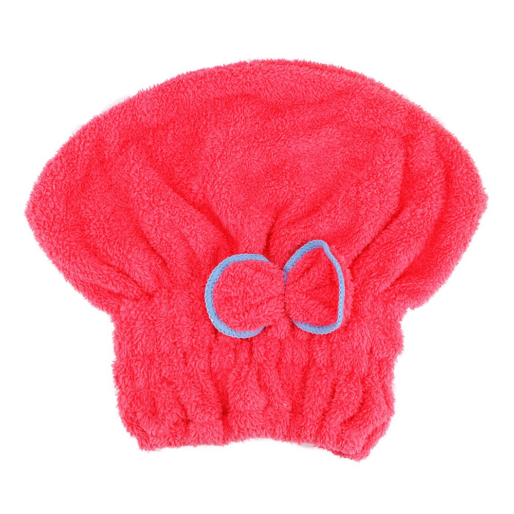 Hoomin hurtigt tørt hår hat badehætte mikrofiber badeværelse hatte indpakket håndklæder hjemme tekstil bad tilbehør: Rød