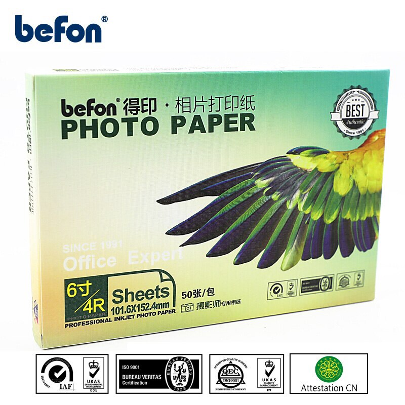 Befon – papier adhésif métallique, 5 Types, 4x6, 4r, 6 pouces, mat et brillant, papier Photo pour imprimante à jet d&#39;encre, papier photographique