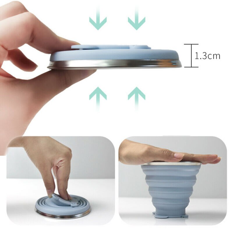 Silicone Retractable Folding Water Cup Travel Camping Outdoor Collapsible Cups