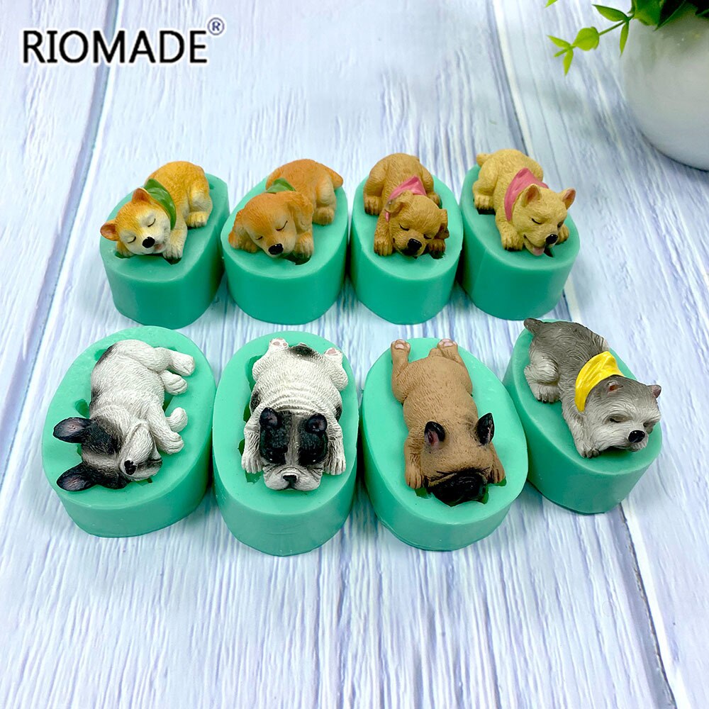 Corgi bulldog silikonfondantformar 13 hundar formar djurtårta dekorationsverktyg choklad dessert polymer lerform  f0661xg