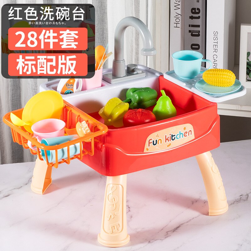 Diealles Shine Keuken Speelgoed voor Kinderen, Keukenspoelgoed Speelgoed met Speelkoken Fornuis, Bestek Tafelgoed Accessoires voor Kleuters Kinderen, keuken speelset met stromend water, cadeau voor