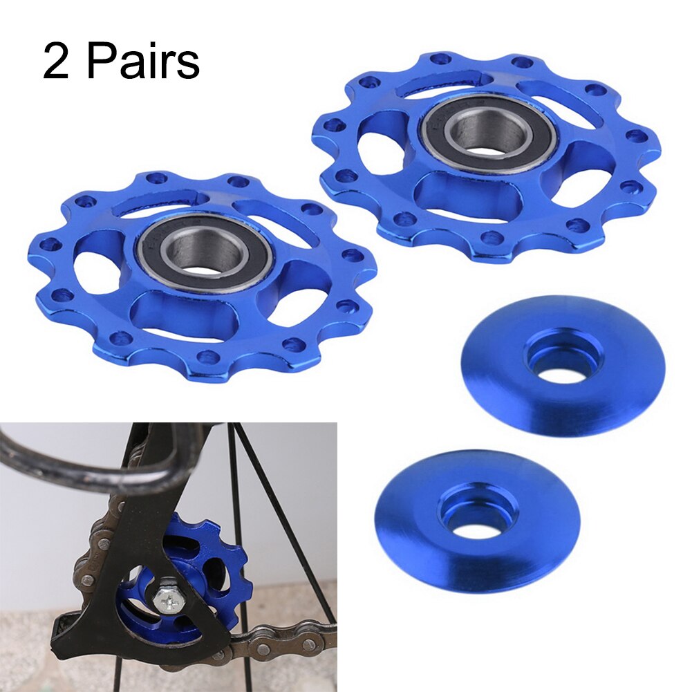 2 Pcs Aluminum Sealed Bearing Jockey Bicycle Riding Mountain Bike Wheel Rear Derailleur Pulleys Supplies Tool Bike Accessories: Blue
