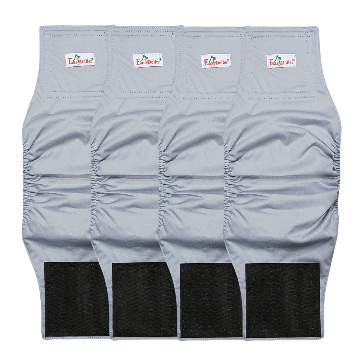 Couche-culotte lavable pour chien, 4 pièces, pantalon physiologique réutilisable pour animaux de compagnie, couche-culotte en tissu, bande ventrale, anti-fuite, pour l'entraînement: L / Black
