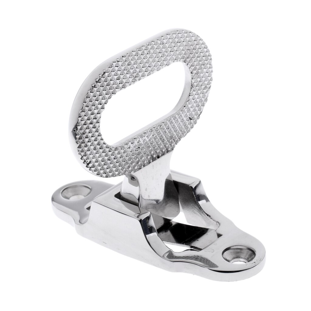 Polished 316 Stainless Steel Folding Step Mast Step Boat Caravan Fold Out Step with Anti-skid Diamond Tread Pattern