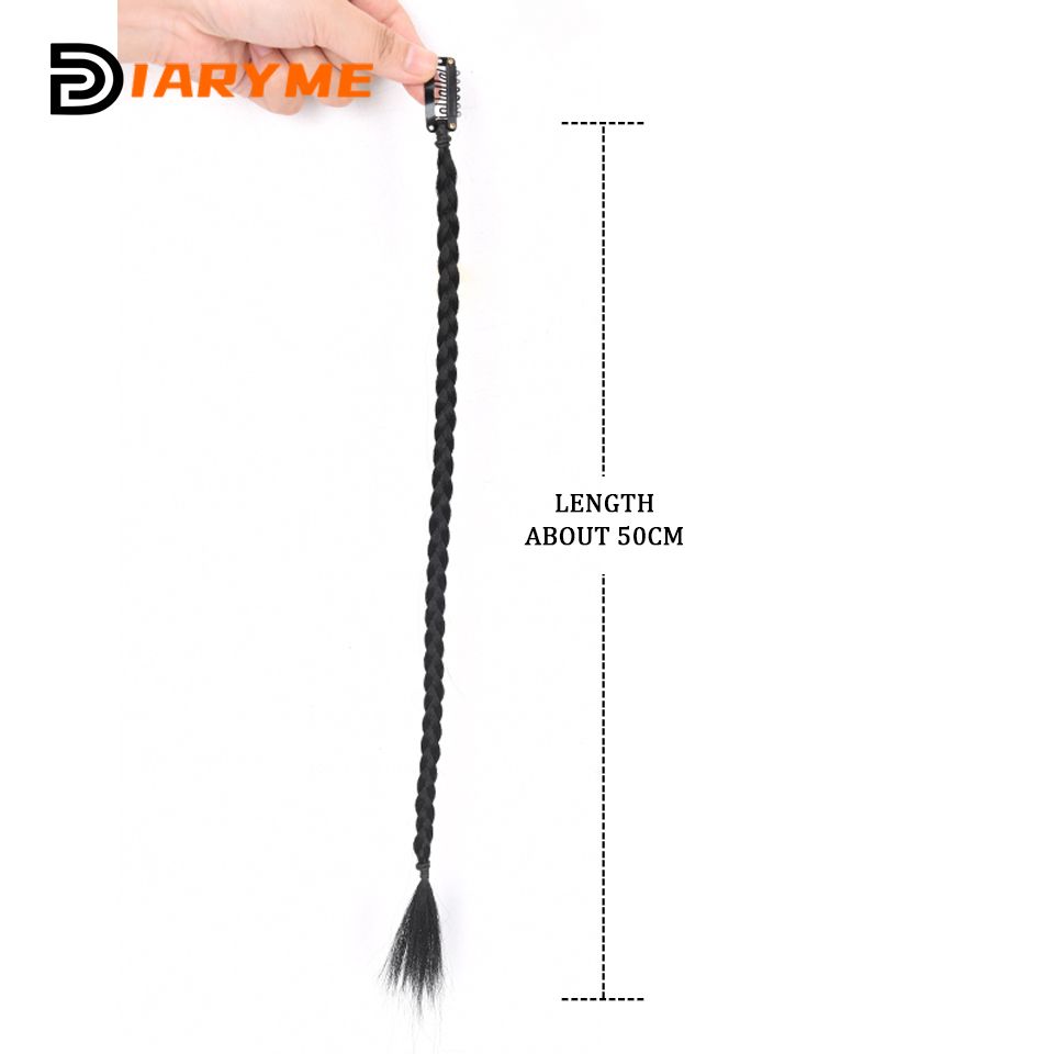 Trenzas de peluca sintética con Clip, trenza de boxeo, rastas, Clip en extensión de cabello, trenzas sucias negras y marrones, trenza Boxer resistente al calor