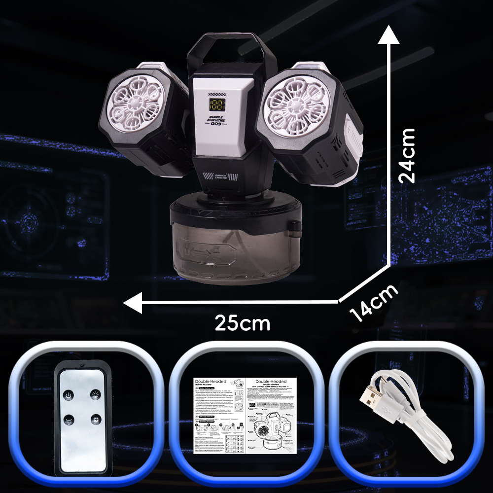 Bubble Machine: Remote Control, Rgb Lights, 1800Mah Rechargeable Type-C | No Bubble Solution: Default Title
