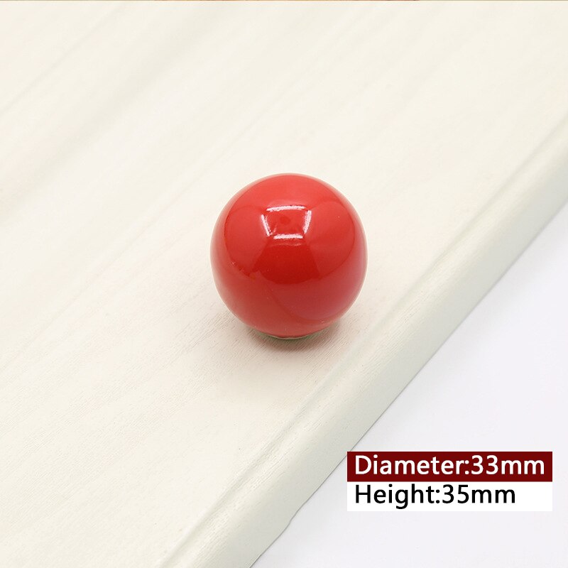 Kast Knoppen Keramische Kastdeur Pull Candy Kleur Kast Kledingkast Lade Bal Ronde Single-Gat Pull Hand Lade Handvat: 01