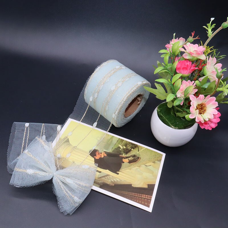 25 yards 6cm kristall tyll rulle organza ren gasväv baby shower favor bröllop bil dekoration fest hem trädgård hantverk leveranser: Tiffany green