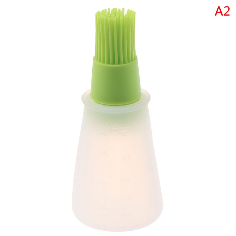 Portable Silicone Oil Bottle with Brush Grill Oil Brushes Liquid Oil Pastry Kitchen Baking BBQ Tool Kitchen Tools for BBQ: White