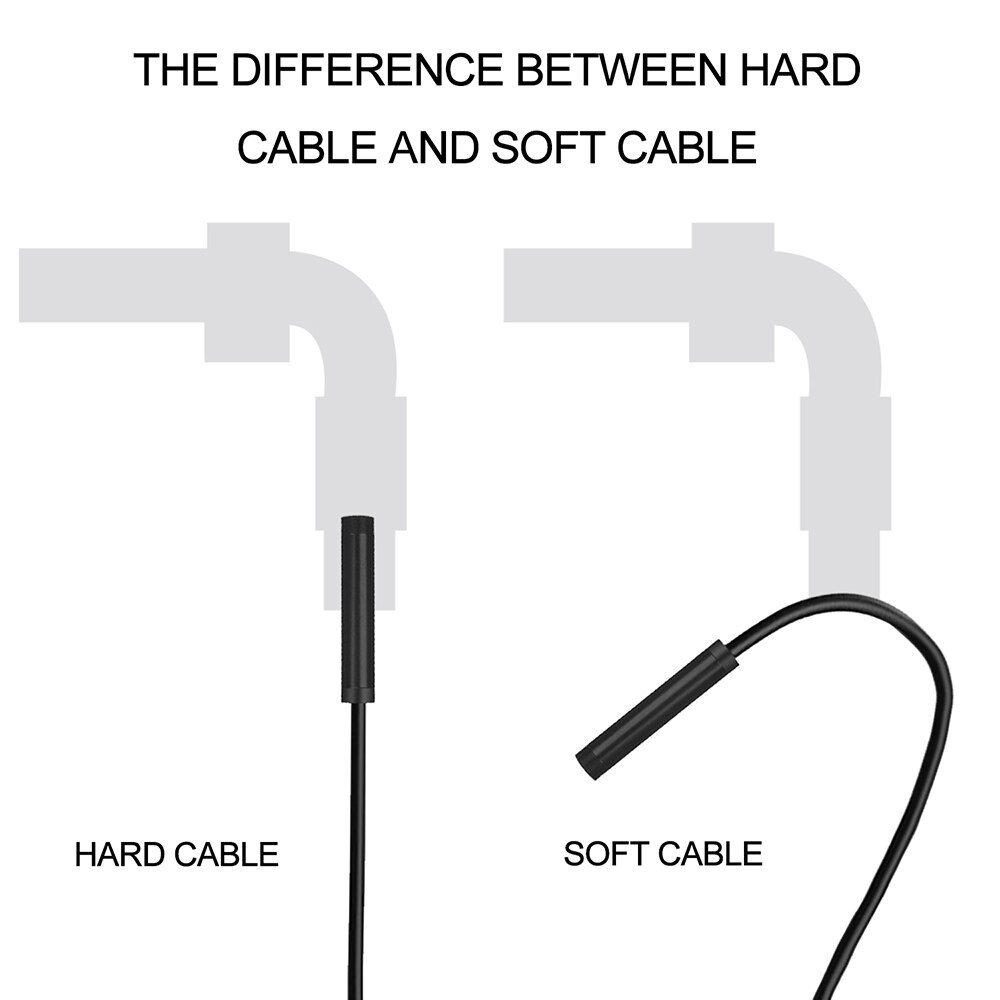 Cámara endoscópica Flexible IP67, boroscopio de inspección, impermeable, para Android, iPhone, 6LED, ajustable, 1/2/3, 5/5M