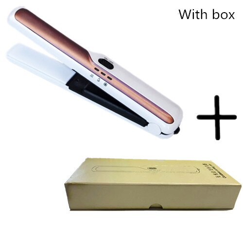 Bezprzewodowa prostownica robić włosów prostownica mini USB akumulatorowa prostownica robić włosów prostownica robić włosów: biały z pudełkiem
