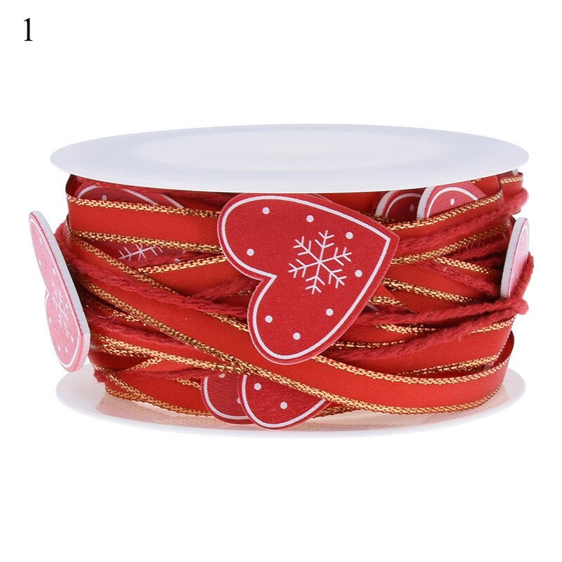 Hjerte juletre mønster jul bånd tre pentagram perle kjede bånd 2/5m diy år hjem dekorative: 1