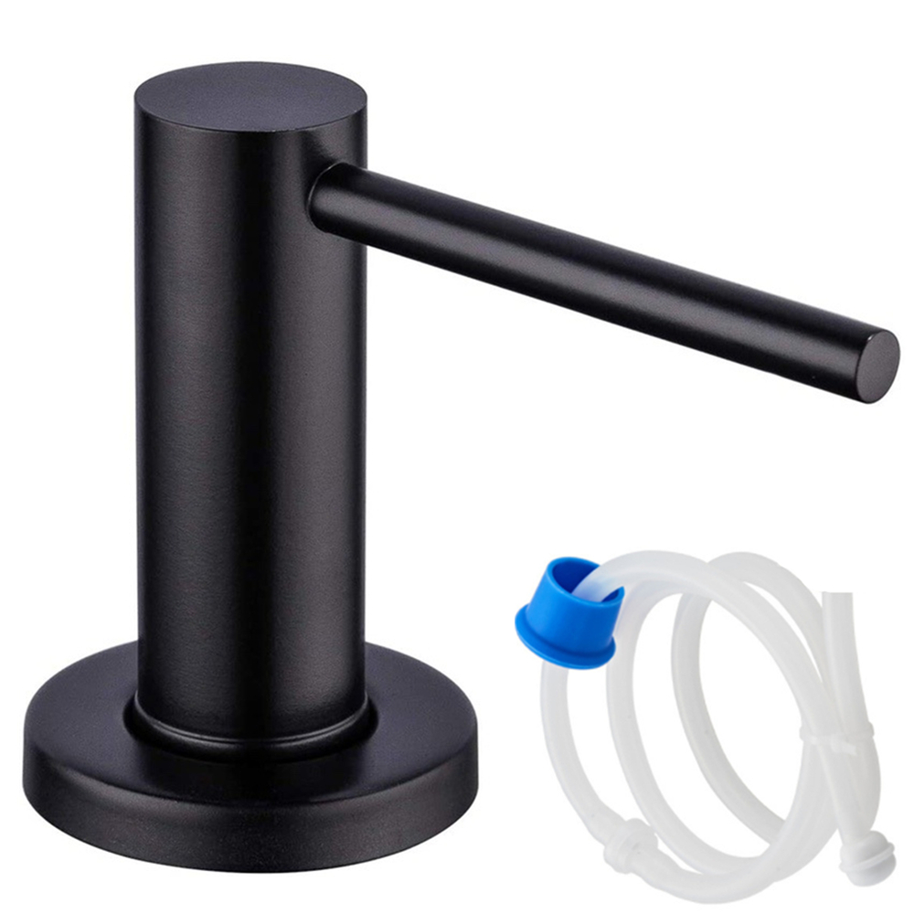 Küchenwaschmittelspender, Waschbecken, Seifenspender, Badezimmer, Flüssigseifenspender, Spülmittelspender, Pumpenkopf, Schwarz, Gold: Licht Grau