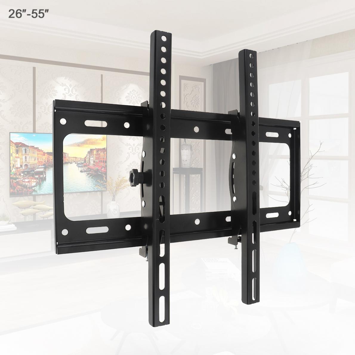 Universele 50Kg Verstelbare Tv Muurbeugel Flat Panel Tv Frame Ondersteuning 15 Graden Tilt Met Niveau Voor 26 - 55 Inch Lcd Led