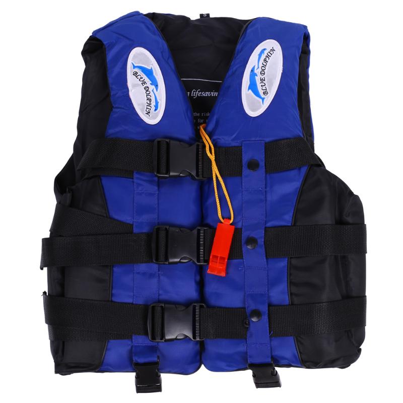 Poliéster adulto colete salva-vidas universal natação barco ski colete + apito: Azul / XXXL
