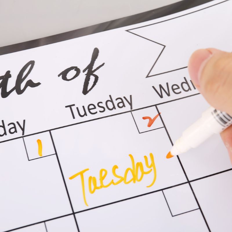 Planificador mensual pizarra magnética imanes de nevera dibujo tablero de mensajes recordatorio