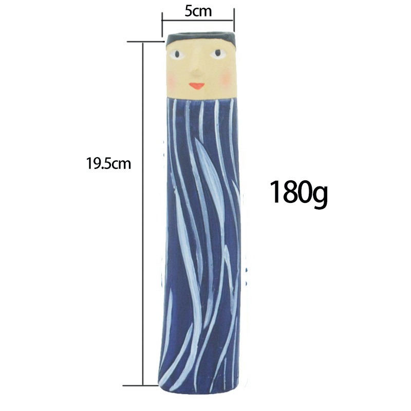 Vasi di gemme di famiglia di primavera con facce Cachepot dipinto a mano colorato per decorazioni di fiori per balcone di casa soggiorno regalo di nuova casa: D