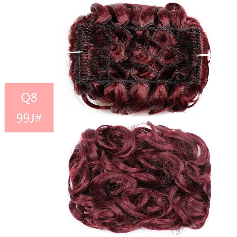 Large Comb Clip In Curly Synthetic Hair Pieces Chignon Updo Cover Extension Hair Bun Retro Style Women's Wedding Hairpiece: 99J