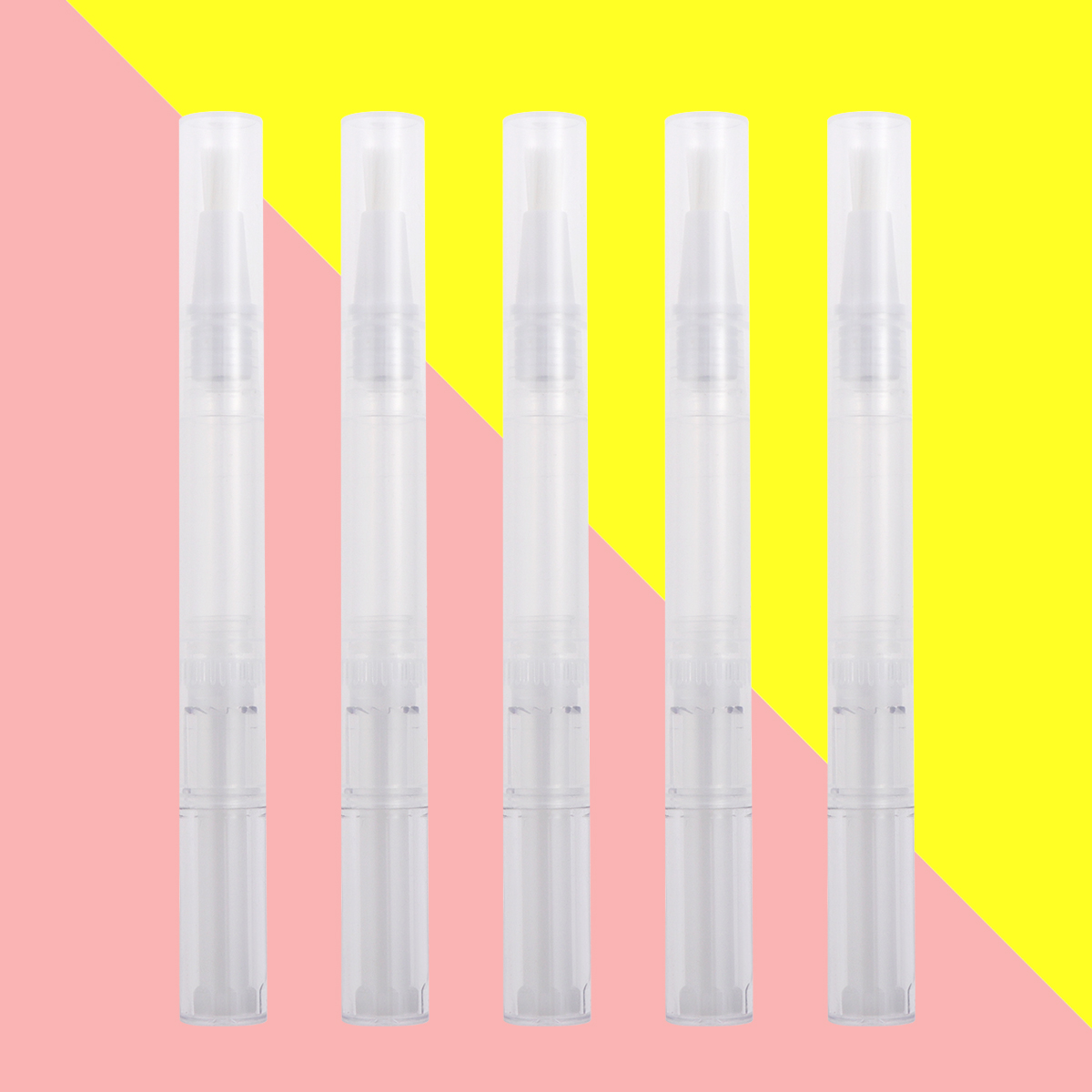 3ml Pens Nail Oil Pen Eyelash Growth Liquid Transparent Container Applicators with Brush Tip