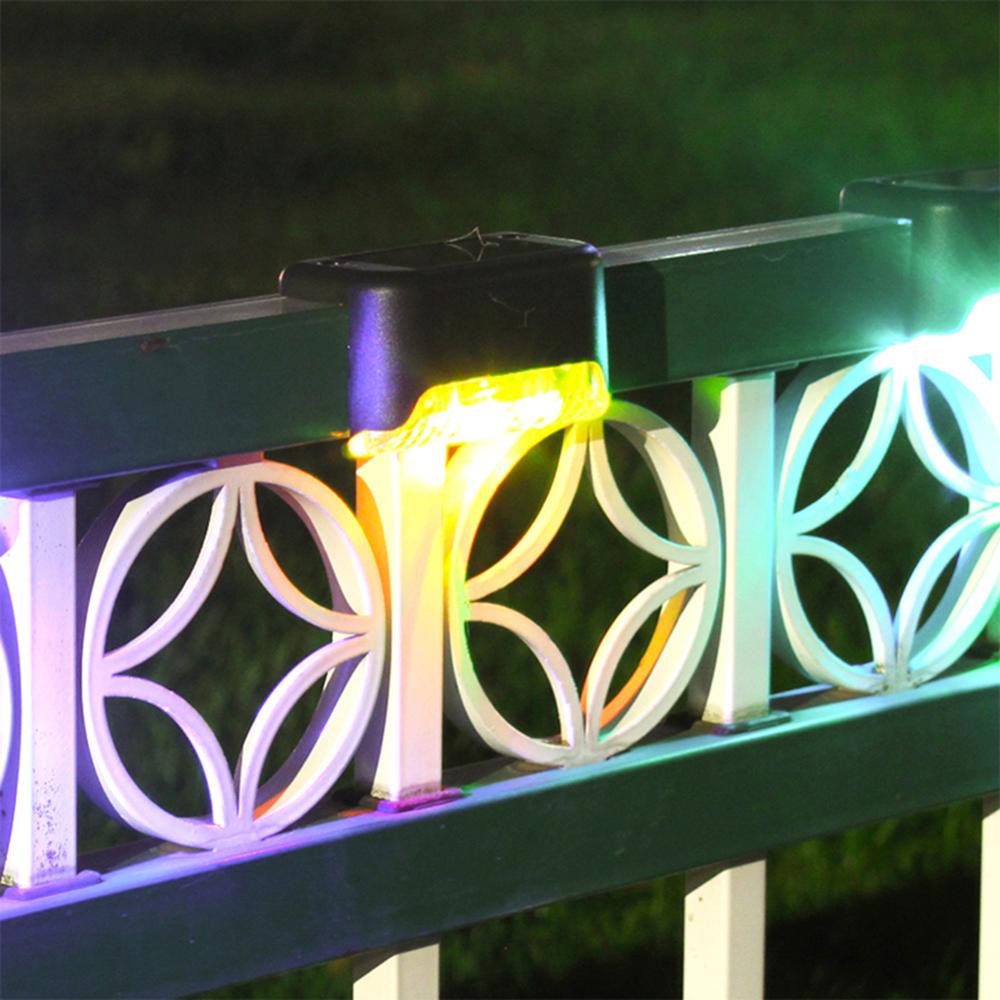 4pcs Path Stair LED Solar Lights IP65 Waterproof Outdoor Garden Yard Fence Wall Lawn Landscape Lamp Staircase Night Light