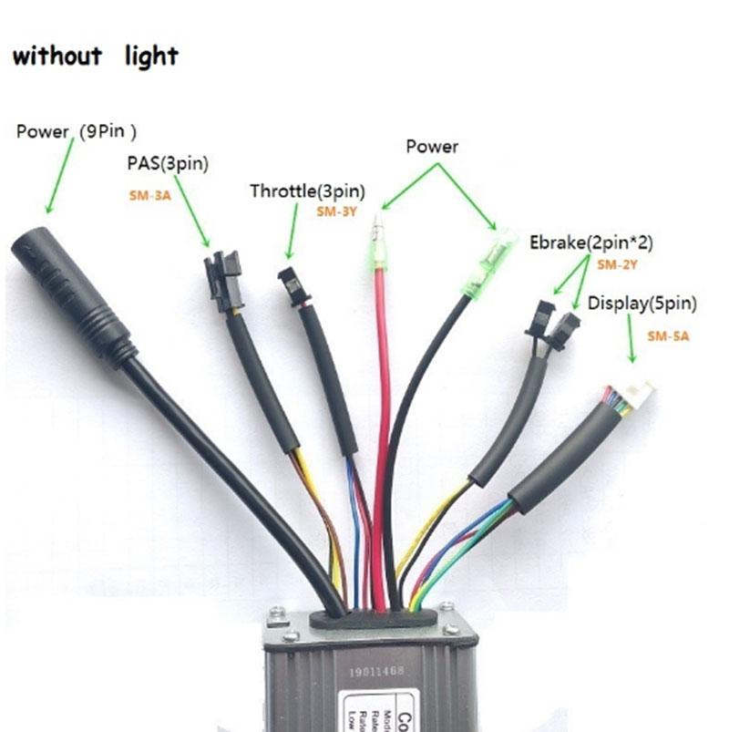 Een Dag 36 V/48 V 15A Kt Standaard Blokgolf Controller 6 Mosfets Licht Functie Voor Borstelloze 250 W/ 350W Motor Wiel