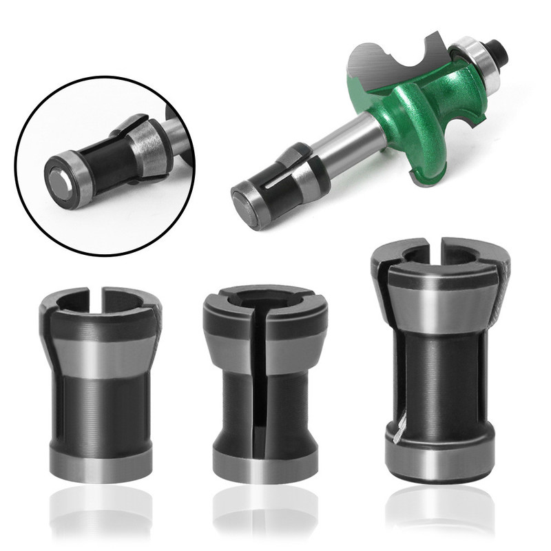 1pc/3pc 1/4 '' 6mm 8mm skaftfräs spännhylsechuck gravyr trimfräs för träfräsar träbearbetning