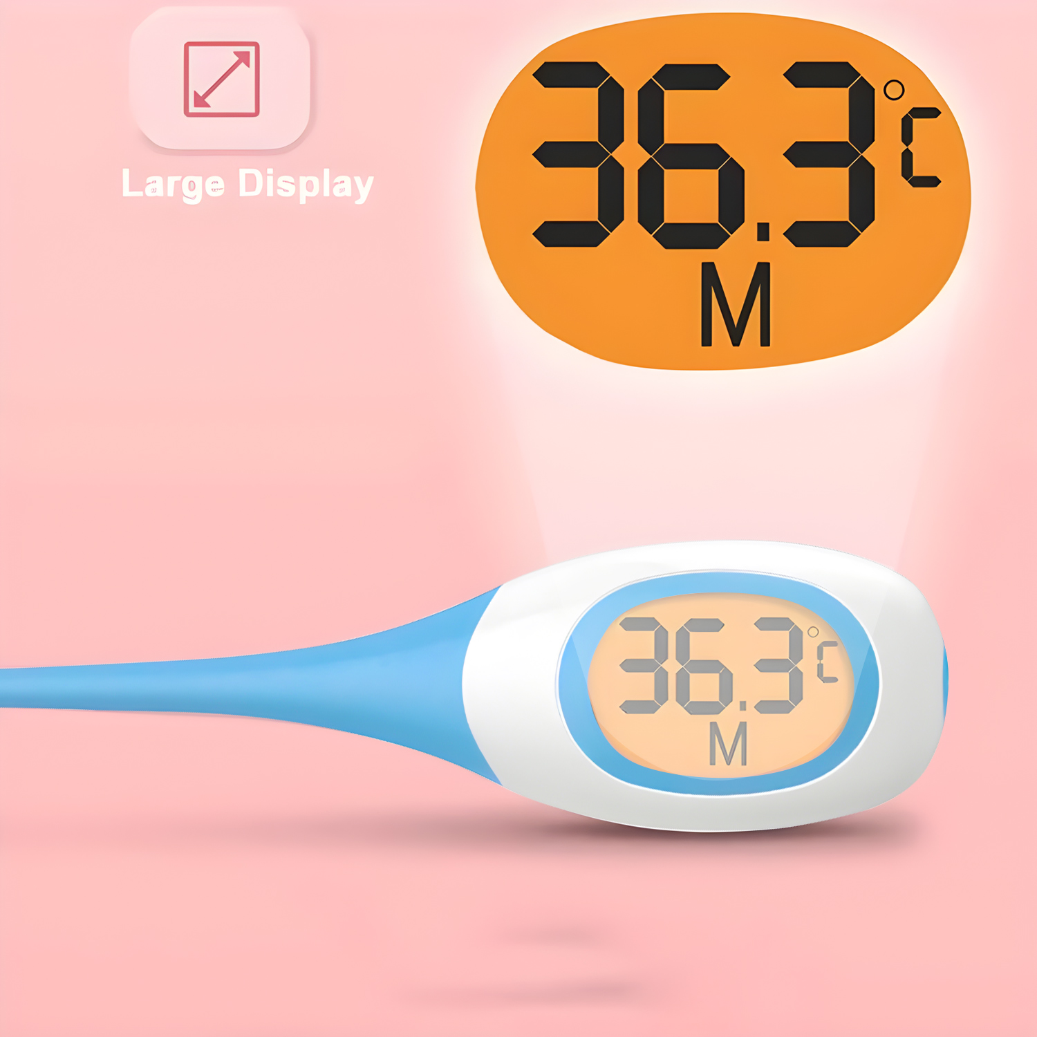 Digital Electronic Thermometer Celsius Fahrenheit Soft Head Oral Body Temperature Outlet Thermometer for Children Adult