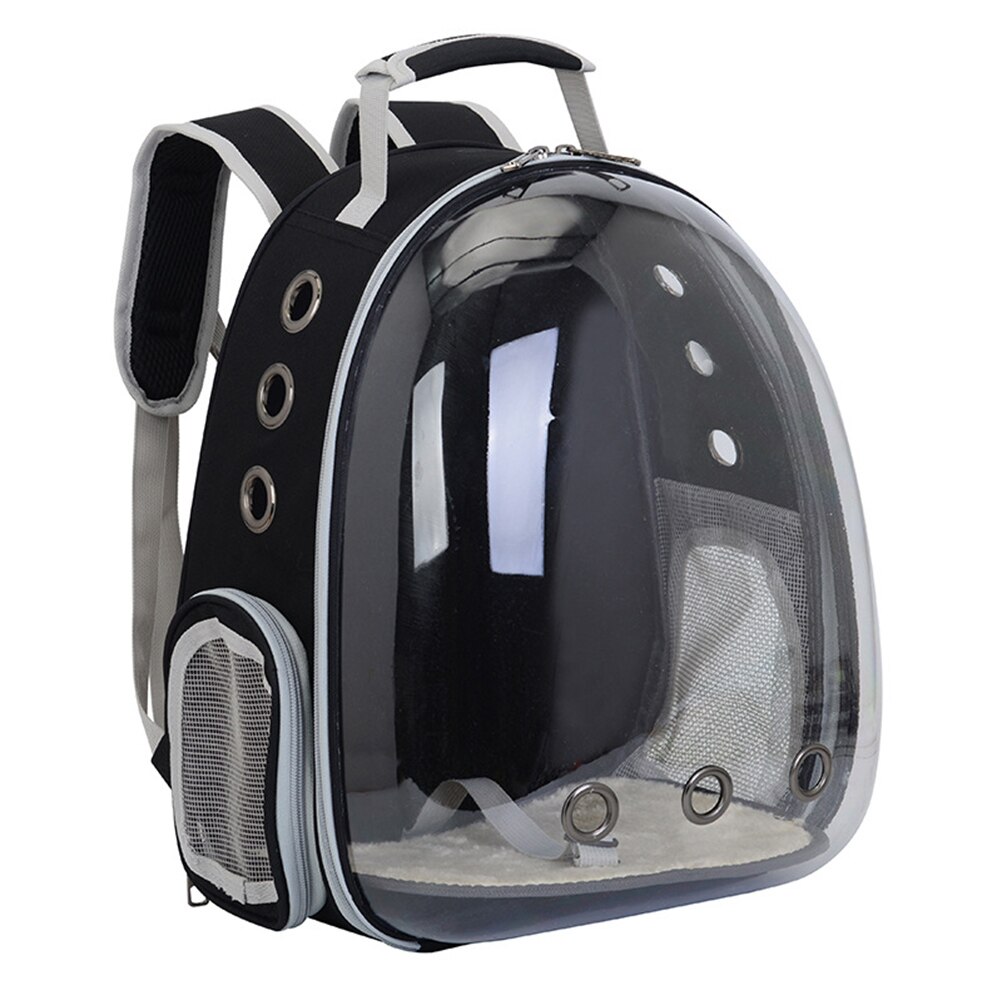 Haustier Hund Träger Tasche Tragbare Katzen Handtasche Faltbare Reise Haustier Tasche Welpen Transport Atmungs Haustier Rucksack Träger Kunststoff PVC: Schwarz