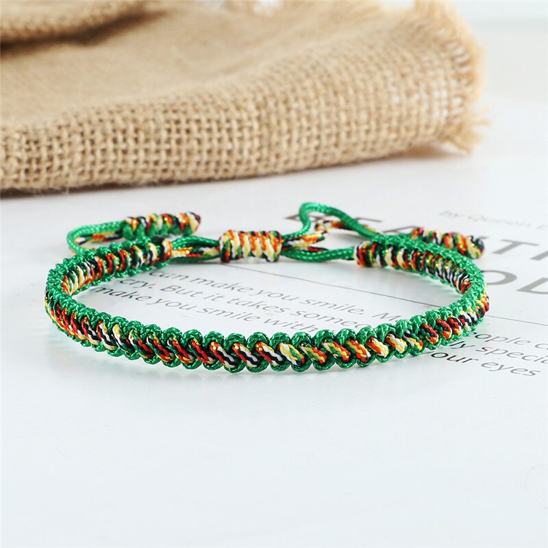 Bracelet bouddhiste tibétain Original réglable à la main porte-bonheur breloques femmes fil Bracelets et Bracelets pour hommes Couples bijoux