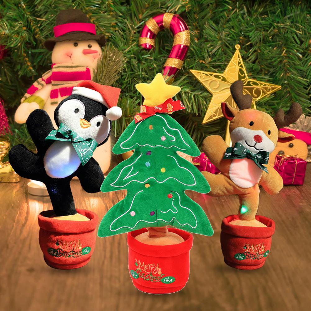 Dancing Cactus Toy Recording Penguin Elk Decor Decorative Lighting Dancing Cactus Repeat Talking Toy for Home