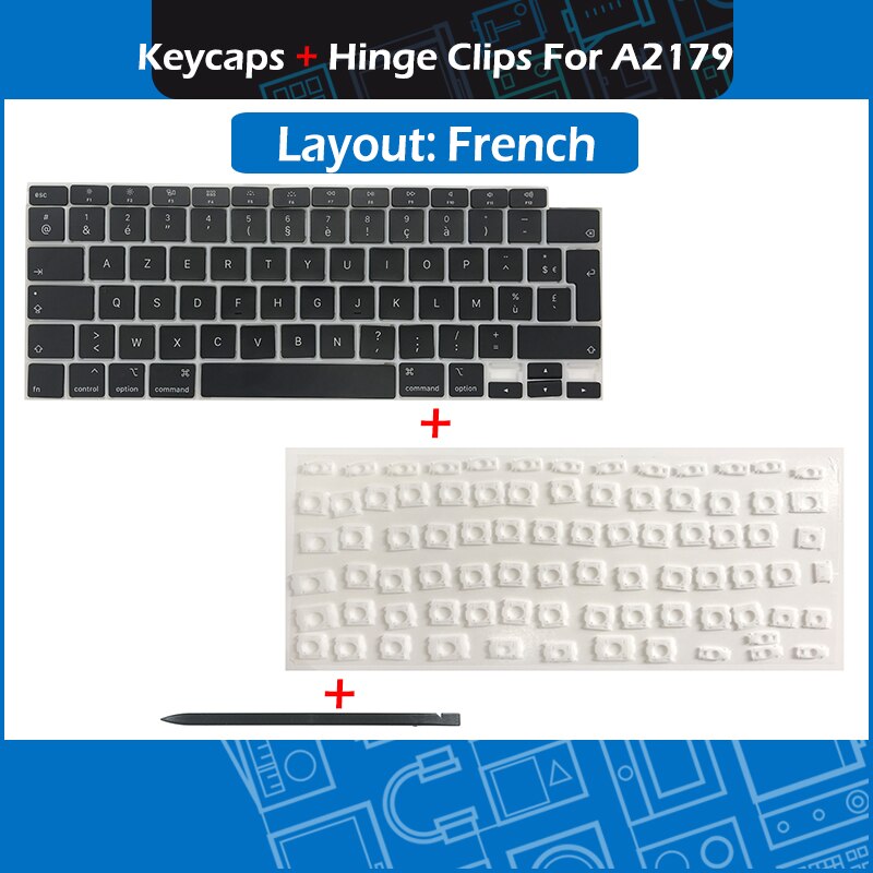 Laptop A2179 Azerty Keycaps Schaar Clips Set Voor Macbook Air Retina 13 "A2179 Toetsen Scharnieren Toetsenbord Reparatie Emc 3302